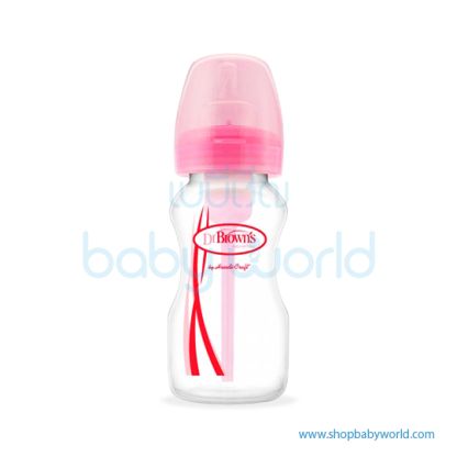 Dr. Brown 9oz/270ml PP Options Wide Neck Bottle Pink 1pack(48)30666-6