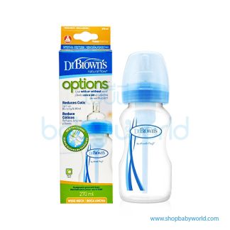 Dr. Brown 9oz/270ml PP Options Wide Neck Bottle Blue 1pack(48)