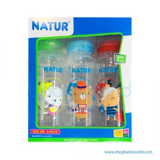 Natur 3-Pack 8oz Round Shape PP Bottle 86907(12)