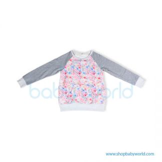 Bearsland gray sleeve+ floral fleece BA447 M(1)