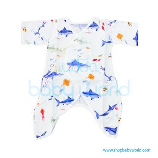 Muslin Tree Body Suits - Baby Sharks 0-6m(1)