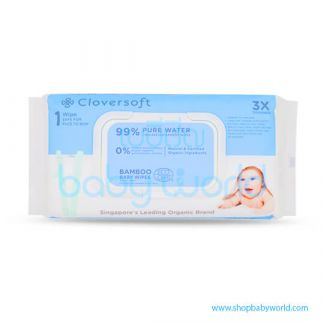 Cloversoft Pure Water Baby Wipes 70's (24)